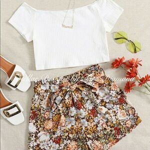 Crop Top & Boho Shorts Set